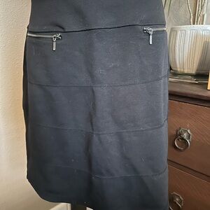 Athleta Black Mini Skirt with Zipper Accents